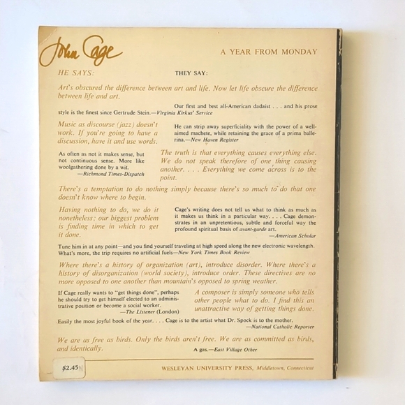 A Year From Monday - John Cage - 1979 - Picture 3 of 13